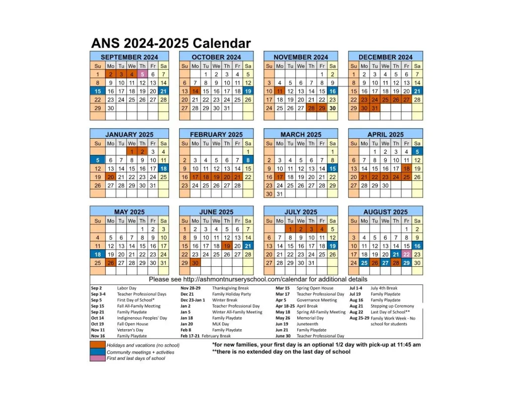 2024-2025 Yearly Calendar